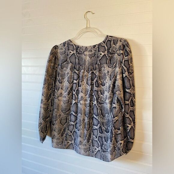 Rebeca Taylor 100% Silk Snake Animal Print Blouse Size 2 - Picture 6 of 6